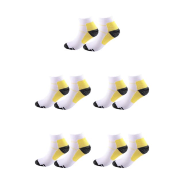 maskred 2piece Greater Flexibility Compression Socks For Sports Comfortable To Wear Ankles Socks yellow S/M 5Set