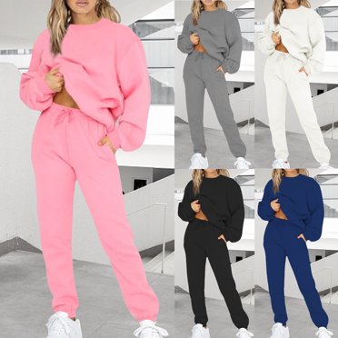 Yuyuzo Womens 2 Piece Outfits Lounge Set Oversized Crewneck Sweatshirt Joggers Sweatpants Sweatsuit Tracksuit