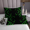 thumbnail image 3 of Erosebridal Gradient Geometry Bedspread Sets Queen Size, Chic Striped Bed Quilt, Neon Green, 3-Piece, 3 of 5