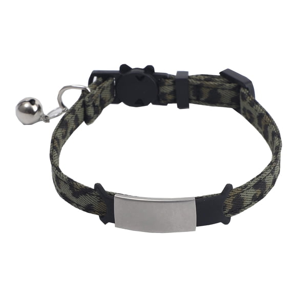 Collier Mignon pour Animal de Compagnie, Motif Léopard, pour Chat, avec Clochette, Polyester Coton, pour Chats de Plus de 3 m, Style Britannique