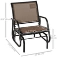 thumbnail image 3 of Outsunny Patio Glider, Metal Frame Outdoor Glider Chair, Brown, 3 of 10
