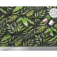 thumbnail image 2 of Soimoi Black Poly Georgette Fabric Leaf Leaves Decor Fabric Printed Yard 52 Inch Wide, 2 of 3