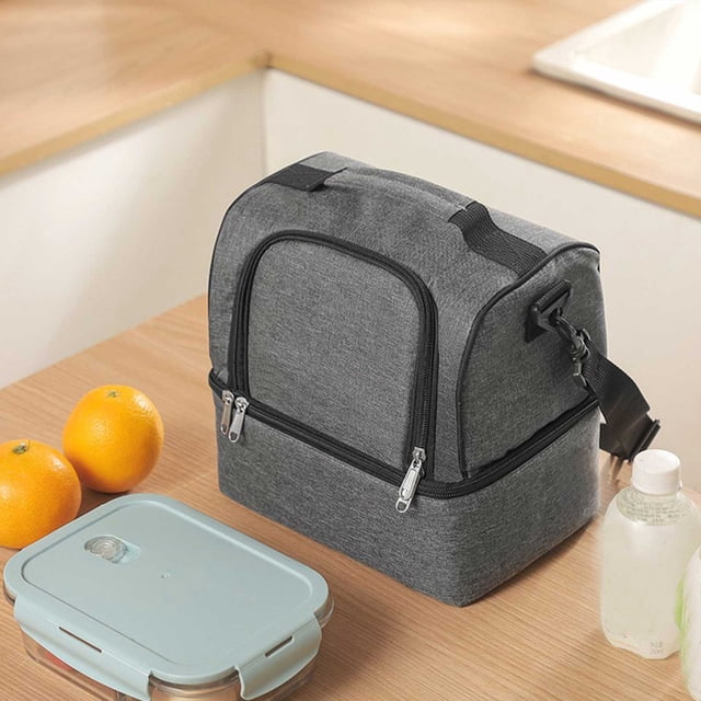 RKSTN Insulated Lunch Backpack Camping Lunch Bag; Lunch Box Gray Travel Essentials