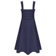 thumbnail image 2 of MSemis Kids Girls Elegant Flower Girl Dress Sleeveless Ruched Bodice Cascading Ruffle Wedding Party Dress Navy Blue 10, 2 of 5