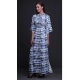 thumbnail image 4 of Bimba Robe Kimono Imprimée Shibori en Rayonne Manches Longues Maxi Fendue d'Été - Grande, 4 of 6