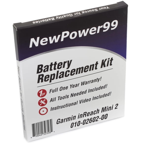 Battery Kit for Garmin inReach Mini 2 010-02602-00 with Tools, Video Instructions, Long Life Battery from NewPower99