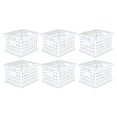 thumbnail image 1 of Sterilite Bac de Rangement Empilable en Plastique, Blanc, Lot de 6, 1 of 8