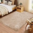 thumbnail image 2 of LAICAIW 5x7 Area Rug Beige Rug Fluffy Shag Rug Washable Faux Sheepskin Fur Rug Throw Rugs for Living Room Plush Bedside Rug Fuzzy Rug Home Decor Rectangle, 2 of 7