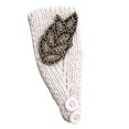 thumbnail image 2 of fastboy Crochet Headbands Winter Leaves Pattern with Rhinestones Elastic Head Protector Wide Warm Chunky Hair Accessories for Girls Beige, 2 of 4
