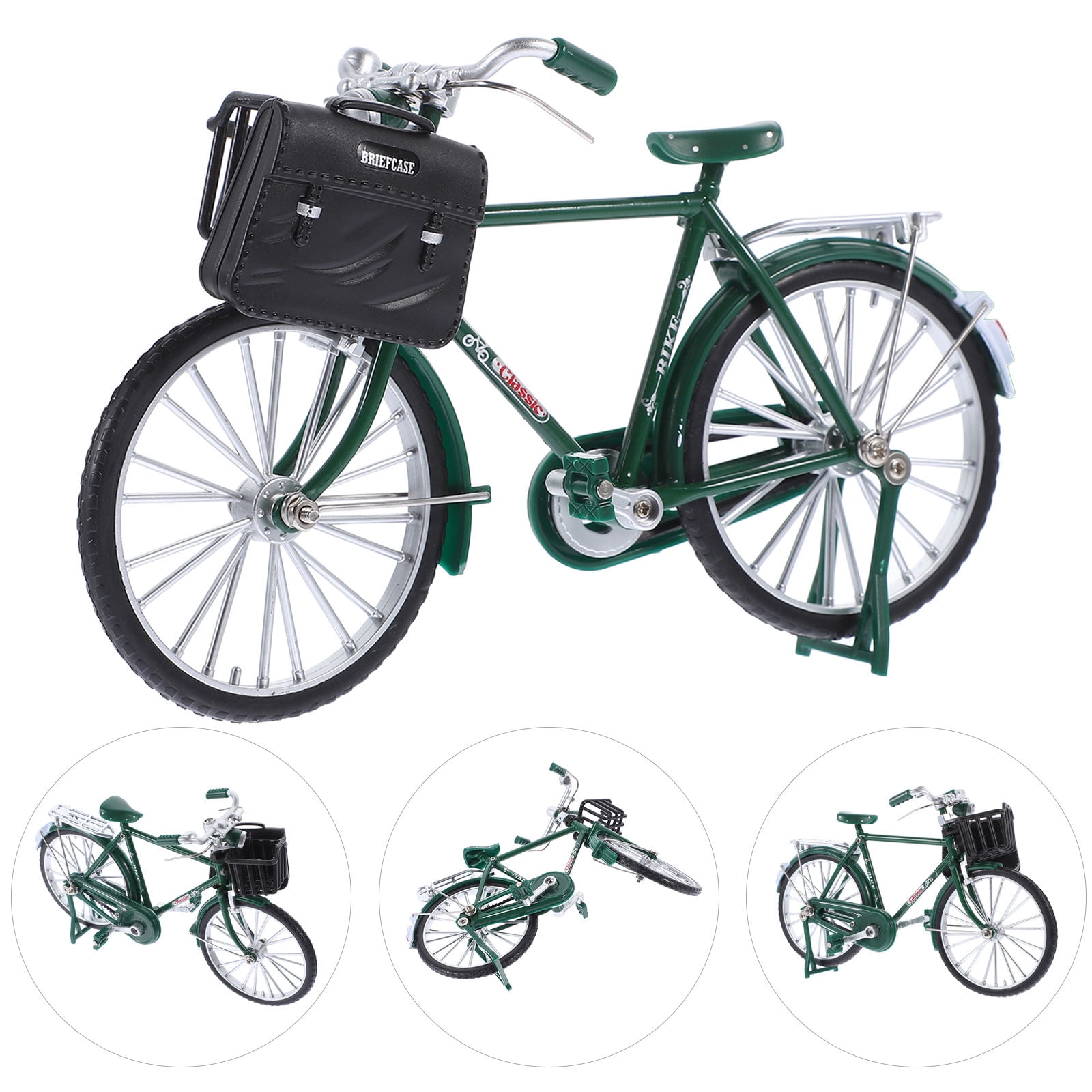 Minkissy 1 Set of Mountain Bike Model Dark Green Alloy DIY Toy Bike for Study Decor