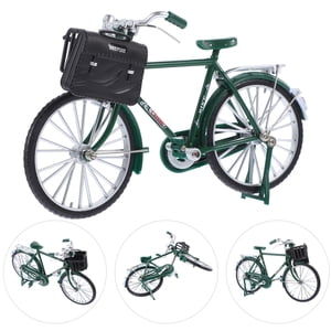Minkissy 1 Ensemble de modèle de vélo de montagne alliage vert foncé DIY Jouet vélo pour l'étude Decor