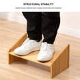 thumbnail image 3 of Yingyy Wood Under Desk Footrest Adjustable 3 Height Position Step Stool Foot Rest for Bathroom Home Chair Posture Support Tea Color Low style, 3 of 9