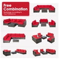 thumbnail image 4 of Patiojoy 7 Pcs Outdoor Patio Furniture Set All-Weather PE Rattan Sofa Set w/Coffee Table & Cushions Red, 4 of 10