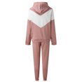 thumbnail image 3 of Long Sleeve Tops Ladies Fashion Slim Sports Long Sleeve Two-piece Color Block Sweatshirt Set, 3 of 6