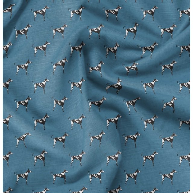 Soimoi Tissu en Velours Imprimé Chien au Mètre 58 Pouces de Large