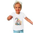 thumbnail image 2 of Penkiiy T-Shirts de Pâques pour Enfants Tout-Petits Garçons Filles Mode Mignon Imprimé Nain de Pâques Col Rond Manches Courtes 7 Ans Blanc, 2 of 4