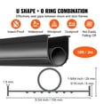 thumbnail image 2 of KFFKFF Bottom Seals for Garage Doors, Rubber Material, U Shape and O Ring Design, All-Weather Garage Door Weather Stripping, Universal Fit, Threshold Buffering and Sealing, Black Color, 2 of 9