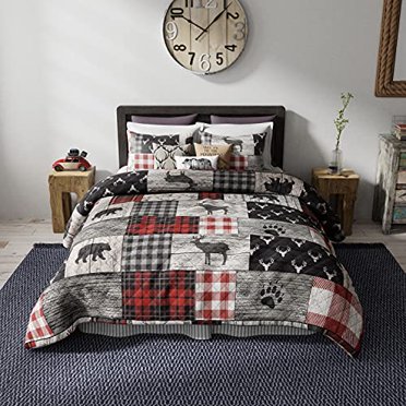 Full / Queen Bedding Set - 3 Piece - Timber by Donna Sharp - Lodge Quilt Set with Full/Queen Quilt and Two Standard Pillow Shams - Machine Washable