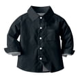 thumbnail image 2 of vdgthytj Toddler Baby Boys Girls Button down Shirts Kids Collared Long Sleeve Uniform Dress Shirt Tops Spring Fall Clothes, 2 of 6