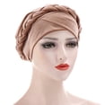 thumbnail image 4 of Headscarf Women Stylish Solid Color Fabric Headscarf Turban Wrapped Hood with a Braid, 4 of 6