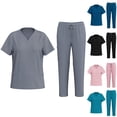 thumbnail image 1 of Penkiiy Ensemble Haut de Sarrau et Pantalon cargo pour Femmes en Tissu Extensible Respirant et Frais TG Rose, 1 of 9