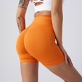 thumbnail image 4 of WEIYLL Yoga Womans Shorts Seamless Scrunch Workout Gym Solid Color Orange Pants M, 4 of 5