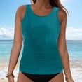 thumbnail image 2 of MIASHUI Ensemble de Tankini pour Femme Haut de Bikini avec Short de Bain Tenue de Plage et de Piscine GN1,L, 2 of 5