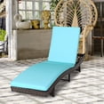 thumbnail image 2 of Costway Patio Rattan Folding Lounge Chair Chaise Adjustable W/Turquoise Cushion, 2 of 10