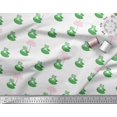 thumbnail image 2 of Soimoi Rayon Fabric Lotus & Frog Kids Printed Fabric 1 Yard 42 Inch Wide, 2 of 3