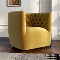 thumbnail image 4 of Allora Chaise Pivotante à Dossier Capitonné en Velours Style Mid-Century Jaune Doré, 4 of 7