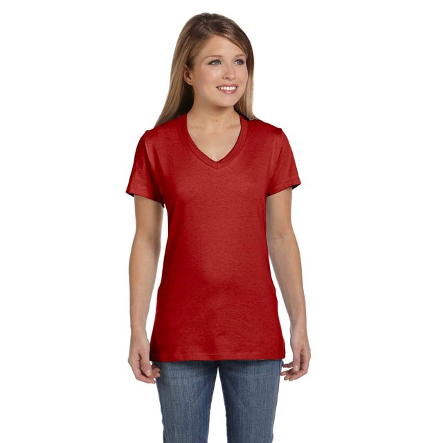 Hanes T-Shirt Col en V pour Femmes Nano-T