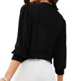 thumbnail image 3 of Erwazi Cardigans Courts pour Femmes Manches 3/4 Automne Tendance Ouvert Léger Cardigans Courts, 3 of 4