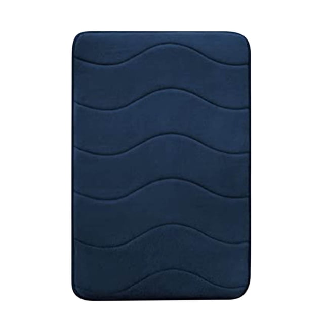 Birdeem Thick Striped Memory Foam Bath Rugs, Soft Absorbent Velvet Bathroom Mats, Dots on Underside, Machine Washable Bathmat, Carpet Rug Room Dã©Cor for Shower Floor