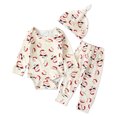 thumbnail image 2 of LSLJS Newborn Infant Baby Boys Girls Christmas Santa Romper+Pants+Hat Outfits, Christmas Outfits Set, 2 of 9