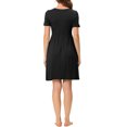 thumbnail image 3 of INSPIRE CHIC Nuisette pour Femme Pyjama de Nuit Décolleté en V Profond Chemise de Nuit Tenue de Détente Nuisettes S Noir, 3 of 5