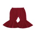 thumbnail image 1 of Children Autumn Velvet Flare Pants Solid Color Elastic Waistband Trousers, 1 of 9