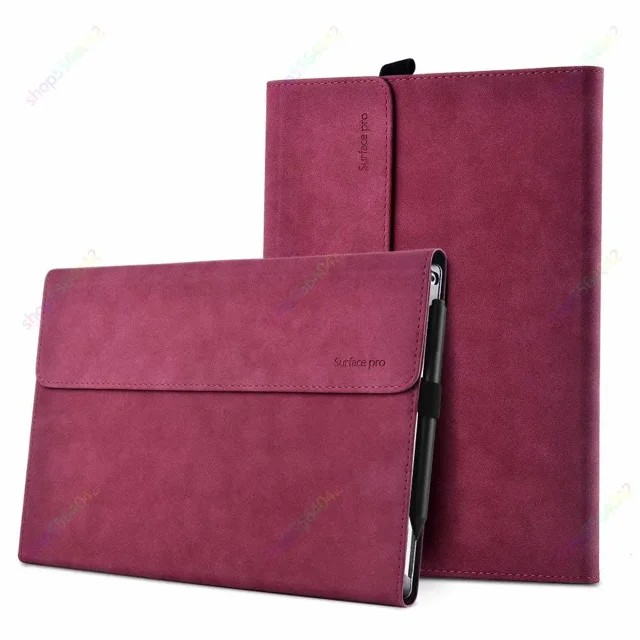 Magnetic Stand Folio Case for Microsoft Surface Pro 6 12.3inch Shockproof Full-Body Rugged Tablet Cover for Surface Pro 7 7 Plus Surface Case WineRed For Surface GO 3