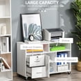 thumbnail image 4 of HOMCOM Support d'Imprimante Armoire Mobile de Bureau Organisateur avec Tiroir à Roulettes Blanc, 4 of 10
