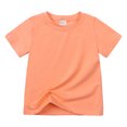 thumbnail image 1 of B91xZ Tee-Shirt Mode pour Filles et Tout-Petits, Col Rond, Manches Roulées, Crop Top, Rouge Pastèque 8-9 Ans, 1 of 4