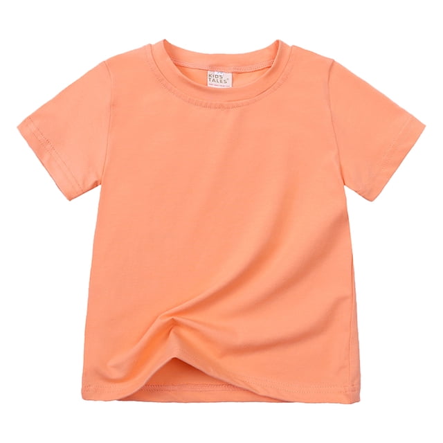B91xZ Tee-Shirt Mode pour Filles et Tout-Petits, Col Rond, Manches Roulées, Crop Top, Rouge Pastèque 8-9 Ans