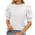 thumbnail image 3 of Yuyuzo Robe T-Shirt Décontractée à Manches Courtes Froncées pour Femmes Printemps 2025, Taille Nouée, Soleil, Plage, Été, Mini Robe de Fête, 3 of 7