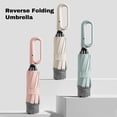 thumbnail image 2 of yeacher Automatic Reverse Folding Umbrella with Carabiner Handle - 10 Reinforced Fiberglass Ribs, Windproof, Durable 280T Pongee Fabric, Compact & Portable for Travel - Black, 2 of 6