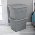 thumbnail image 4 of Sterilite 68 Liter Tote, Plastic Storage Bin with Snap-on Lid, Stackable, Gray, 4 of 8