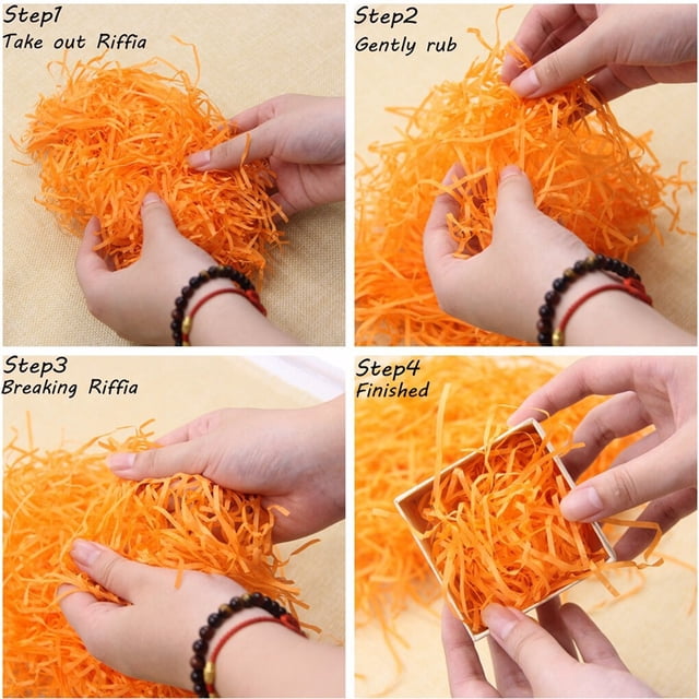 1 Pack Lafite Paper Raffia Filler Colorful Confetti Stuffers for Shredded Box Packaging Decoration Practical Wedding Party Easter New Year Brown