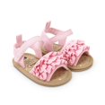thumbnail image 1 of Baby Toddler Girls Soft Open Toe Summer Sandals Flower Princess Flat Shoes, 1 of 6