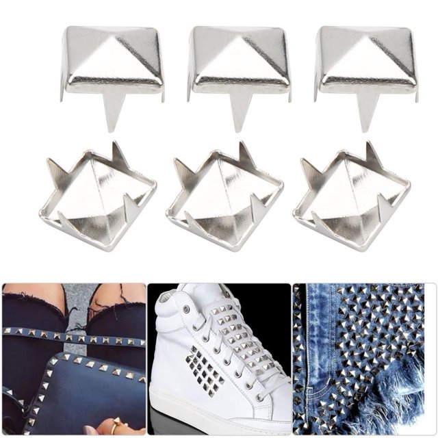 Cergrey Rivets à Pointe Carrée, 400 Ensembles 4MM-7MM Bricolage Rivets à Pointe en Cuir Clous à Pointe Carrée Sacs Chaussures Accessoires de Ceinture, Rivets à Pointe