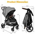 thumbnail image 3 of Costway High Landscape Baby Stroller Pushchair with Expandable & Footmuff Canopy 20 lbs 0-3 Years, 3 of 10