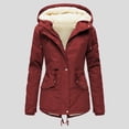 thumbnail image 2 of Kcodviy Femmes Grande Taille Hiver Décontracté Robe Vestes pour Femmes Pardessus Veste pour Femme Épaisse Décontractée Vestes d'Automne pour Femmes Manteau Extérieur Doublé à Capuche Manteau Chaud Trench Manteau pour Femme, 2 of 8