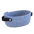thumbnail image 1 of Wweixi Panier de Rangement avec Poignées Contenant en Corde de Coton Tressée Articles Divers Collations Porte-Clés Tiroir Cosmétique Étagère Commode Bleu Foncé L, 1 of 6