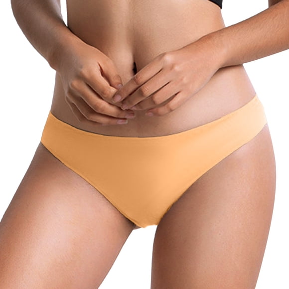Ketyyh-chn99 Womens Cotton Briefs Ladies Bikini Seamless Panties Ladies Stretch Breathable Comfortable No Show Plus Size Underwear Yellow,2XL